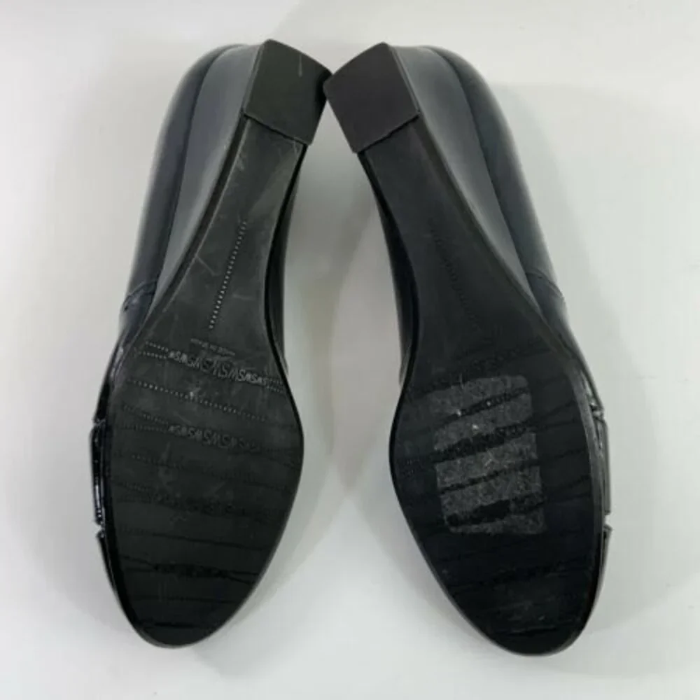 Stuart Weitzman Patent Leather Closed Toe Wedge Dark Green 6.5 - Picture 6 of 11